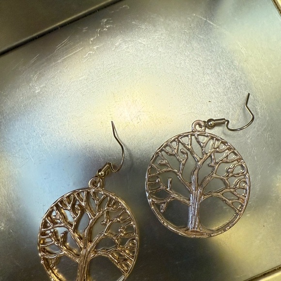 Gold Tree of Life Earrings - Picture 4 of 4